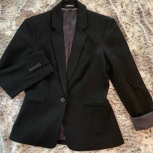 Express black blazer w/pinstripe lining